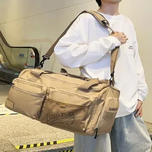 Neuer multifunktionaler Reise-Duffelbag mit Buchstabendruck, große Sport- und Fitnesstasche.