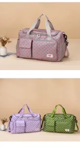 Grand sac de voyage pois cabas week-end fourre-tout bagages decontracte pour femmes