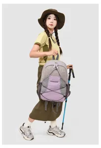 Leichter Outdoor Freizeit Wanderrucksack für Damen Reiserucksack mit Farbblock Design
