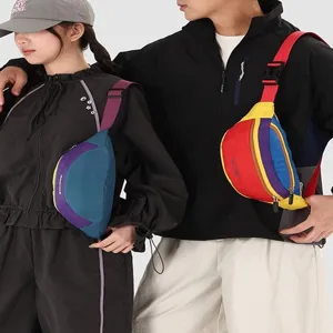 Farbblock Gürteltasche für Damen und Herren, lässige Outdoor Umhängetasche Brusttasche.