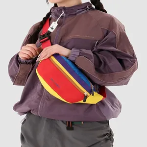 Bunte farbblockierende Gürteltasche für Damen Outdoor Sport Freizeit Umhängetasche Hauptansicht