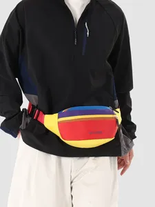 Bequeme Hüfttasche mit Farbblock-Design, bunte Umhängetasche für Outdoor und Sport unisex
