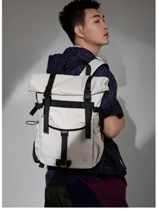 Unisex roll-top casual waterproof travel laptop daypack for outdoor sports and daily use