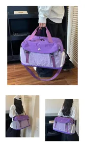 Grande borsa da viaggio sportiva con separazione umido asciutto per fitness e attività.