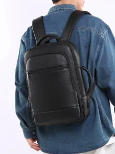 Zaino in Pelle PU Business Multifunzionale Borsa per Laptop da Viaggio per Uomo Serratura a Password Antifurto Impermeabile Zaino Scuola Studente