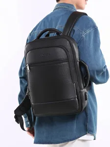 Nuovo zaino da lavoro in pelle PU per uomo, borsa da viaggio multifunzionale per laptop.