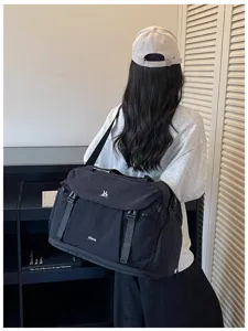 Grande borsa da viaggio espandibile nera borsa sportiva fitness impermeabile capiente
