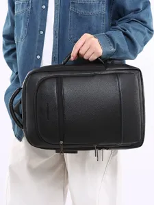 Zaino affari in pelle PU da uomo multifunzionale viaggio antifurto porta computer