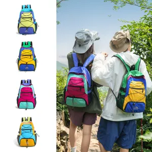 Color-blocking outdoor travel backpack, lightweight hiking mountaineering rucksack for men and women.