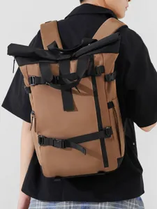 Ανδρικό casual roll-top σακίδιο πλάτης μεγάλη χωρητικότητα για ταξίδι άθληση σχολική τσάντα