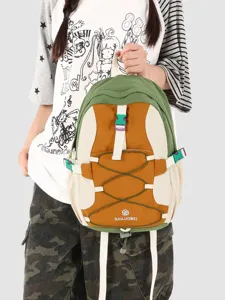 Farbblock Outdoor Wander Reise Rucksack für Damen und Herren, leichter Trekking Tagesrucksack.
