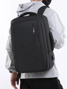Zaino per Laptop da Lavoro per Uomo in Tessuto Oxford Grande Capacità Borsa da Viaggio con Porta USB e Lucchetto con Password