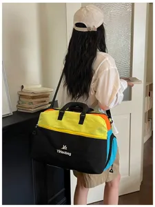 Borsa da viaggio multicolore, borsone sportivo leggero e portatile per brevi viaggi.
