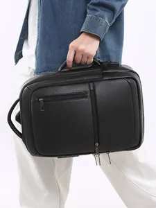 Zaino Business in Pelle PU per Uomo con Lucchetto e Porta USB Borsa Porta PC da Viaggio