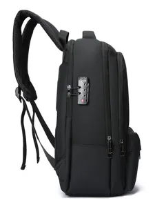 Sac à dos anti-vol d'affaires pour hommes avec serrure à code et port USB pour ordinateur