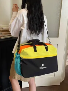 Borsa da viaggio colorata per brevi viaggi, grande borsa a tracolla con cinghia regolabile pratica.
