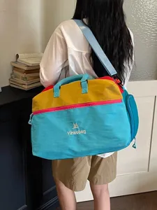 Borsa da viaggio multicolore, grande borsa da palestra per weekend donna e uomo.
