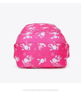 Cute cartoon printed student backpack, stylish pink school bag for daily use and school.
