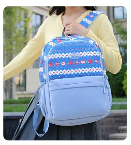 Sac a dos de loisir pour etudiant avec une grande capacite et un joli design imprime chouette.