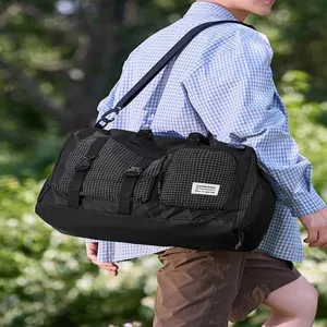Reistas sport fitness gym yoga schoudertas crossbody tas met stijlvolle ruitjes zakken.