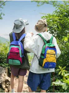 Colorful outdoor hiking backpack for travel, lightweight waterproof daypack for men and women.