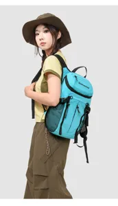 Lightweight outdoor hiking and cycling backpack with dual-color design for daily sports travel.