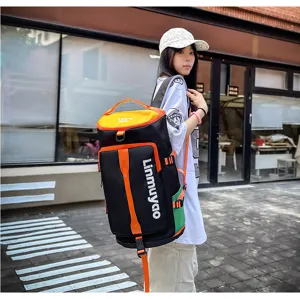 Sac à dos de voyage cylindrique polyvalent, grand sac de sport fitness pour loisirs en plein air.