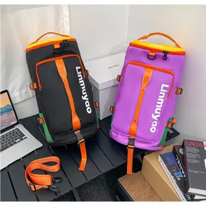 Sac à dos de voyage et sac de sport fitness coloré, idéal pour les activités de plein air et loisirs.