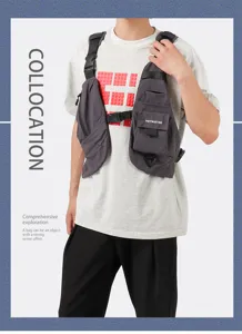 Tactical chest bag functional tactical vest harness multi-pocket utility streetwear rig