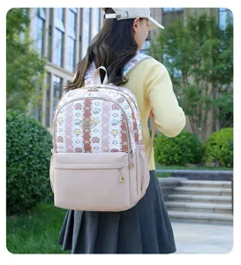 Sac à dos mignon et décontracté avec joli motif de dessin animé, grand cartable d'école.