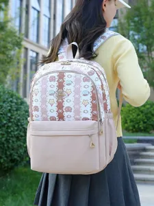 Sac à dos d'étudiant décontracté avec motif d'ours mignon, grand sac d'école pour adolescentes.