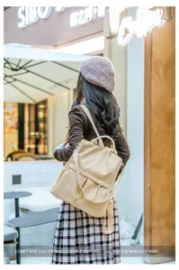 Damen Kord Rucksack Freizeit Reise Tagesrucksack Große Kapazität Vintage Schultasche