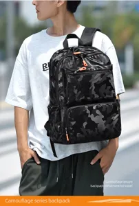 Camouflage backpack for men, large capacity outdoor travel school bag and daily commuting computer pack.