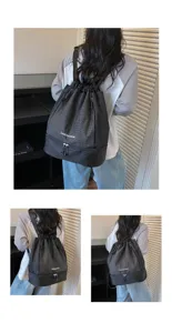 Karostreifen Kordelzug Rucksack Sport Fitness Yoga Tasche mit Nass Trocken Trennung
