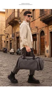 Grand sac de voyage en toile grande capacité multifonctionnel imperméable sac de sport