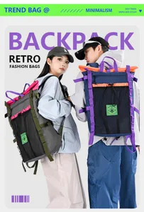 Color block outdoor backpack large capacity mountaineering bag for men and women travel sports