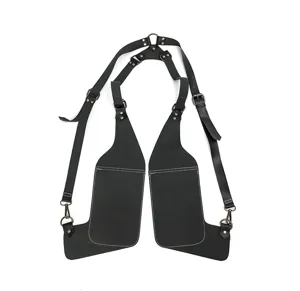 Schwarze PU Leder Schulterholster Tasche, Multifunktionale Unterarm Tasche fuer Alltag.