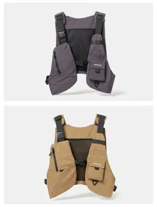 Tactical vest multi-pocket functional chest rig detailed view for outdoor sports and hiking.