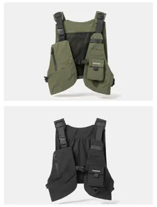 Functional tactical vest chest bag streetwear outdoor running hiking cycling gear pack.