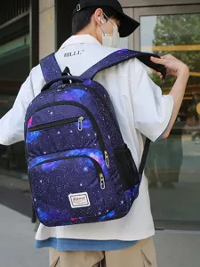 Sac à dos imprimé galaxie étudiant loisir grande capacité sac d'école voyage quotidien.
