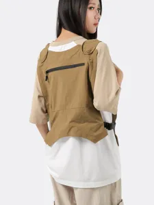 Functional tactical vest sports chest bag for outdoor hiking and daily trendy wear.