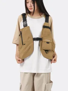 Functional tactical chest bag vest outdoor sports running hiking cycling streetwear utility vest