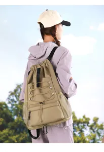 Sac à dos de sport imperméable léger pour hommes et femmes avec cordon de serrage et grand.