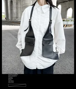 Retro PU Leder Holster Tasche, stilvolle Brustgurt Tasche, modische Unterarm Umhängetasche.