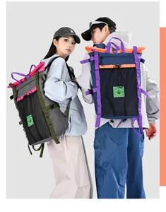 Colorblock outdoor backpack large capacity travel mountaineering hiking casual bag