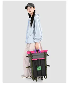 Colorblock outdoor backpack large capacity mountaineering bag student lightweight daypack