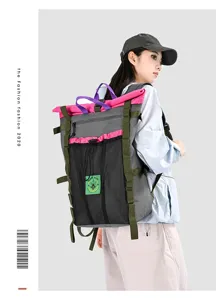 Contrast color outdoor backpack large capacity mountaineering bag student travel casual daypack
