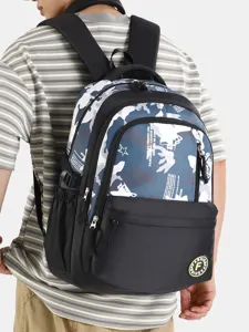 Large Capacity Camouflage Color Block Backpack Laptop School Bag For University Students Outdoor Travel Casual Daypack For Men Women