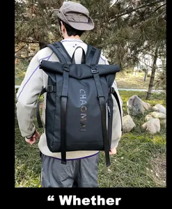 Waterproof roll-top casual backpack for outdoor sports, travel, and daily street fashion use.