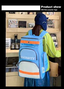 Sac à dos de voyage d'extérieur grande capacité couleur contrastée multifonctionnel pour étudiants